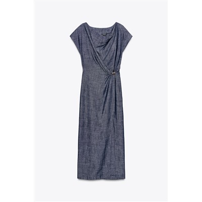 MIDI DRESS WITH GOLD APPLIQUÉ