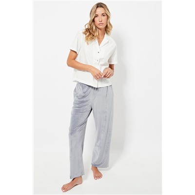 Pantalón de pijama de terciopelo - Gris