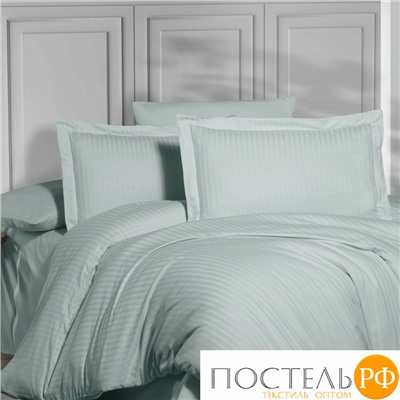 Постельное белье "Карвен" Stripe Satin семейное N 164-SS 013 mint/ментоловый