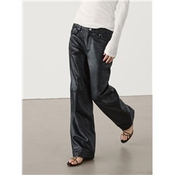 Pantalón piel napa straight fit