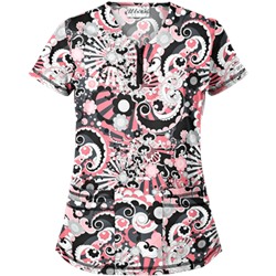 UA Pucci Power Black Print Scrub Top