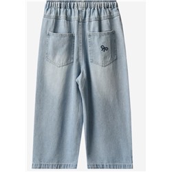 Джинсы прямого кроя из чистого хлопка для девочек. Экспорт