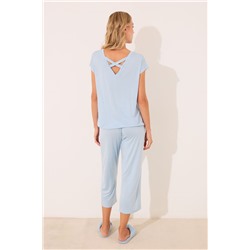 Pijama Capri viscosa brillos azul
