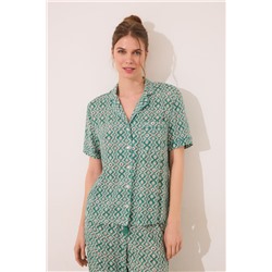 Pijama camisero Capri print geométrico