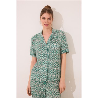 Pijama camisero Capri print geométrico