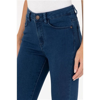 Kadın Koyu Mavi Jean Pantolon