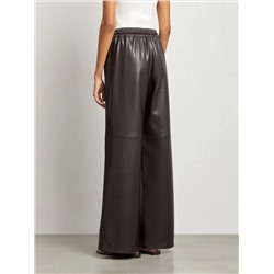Брюки широкого кроя из экокожи, D401/chestnut