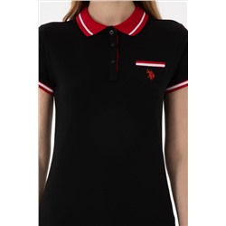 Kadın Siyah Polo Yaka Tişört