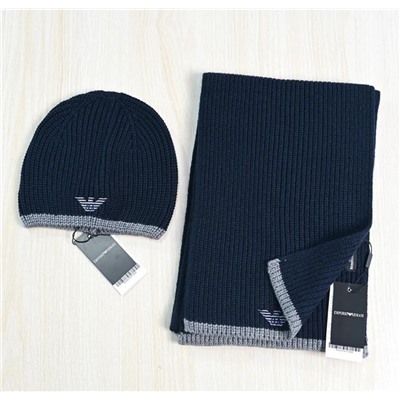 Мужской зимний шерстяной вязаный комплект из двух предметов  EMPORIO ARMAN*I