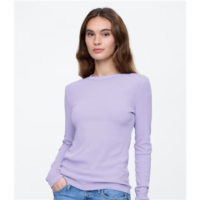 Ribbed Crewneck T-Shirt