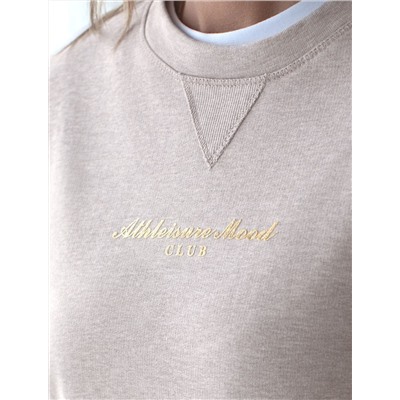 Свитшот из эластичного футера двухнитки с принтом