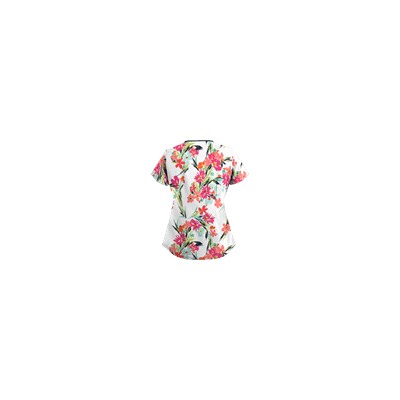 UA Island Bouquet White Print Scrub Top