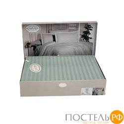 Постельное белье "Карвен" Stripe Satin семейное N 164-SS 013 mint/ментоловый