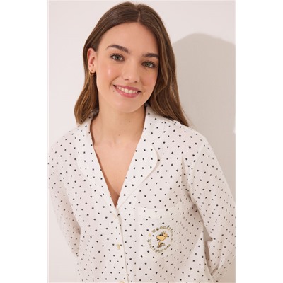 Pijama camisero 100% algodón topos Snoopy