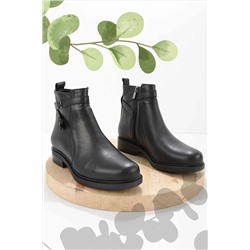 Bambi Siyah Leather Kadın Bot & Bootie K02586401203