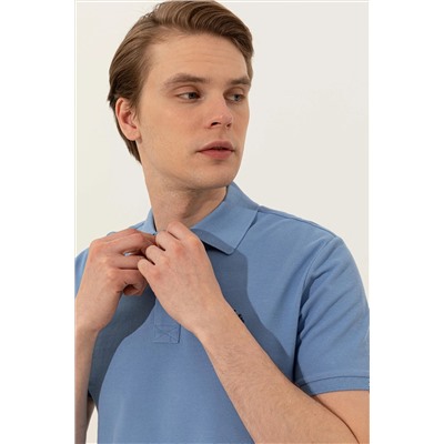 Erkek Koyu Mavi Polo Yaka Basic T-Shirt