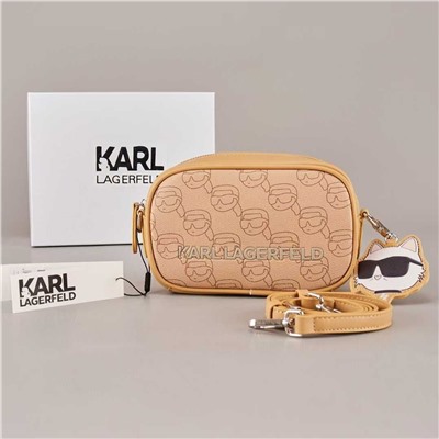 Сумка-мессенджер через плечо с кулоном из натуральной кожи KARL LAGERFEL*D ОРИГИНАЛ!