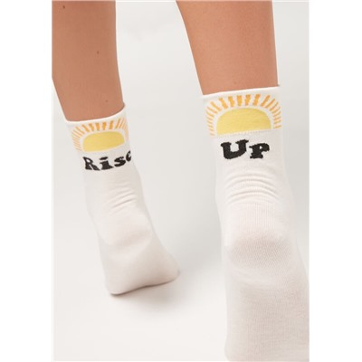 Kurze Socken mit Good-Vibes-Muster