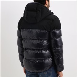 Anorak - tejido en contraste - logo - efecto brillante - azul marino