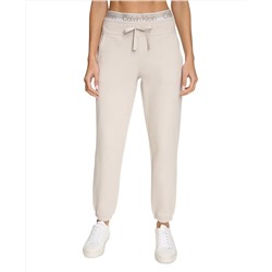 Calvin Klein Women's Fleece Logo Elastic High-Waist Joggers