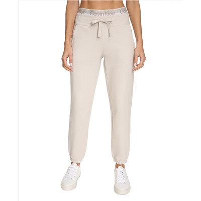 Calvin Klein Women's Fleece Logo Elastic High-Waist Joggers