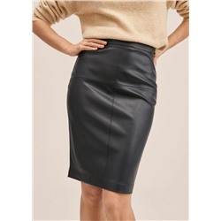 Falda efecto piel abertura -  Mujer | MANGO OUTLET Melilla