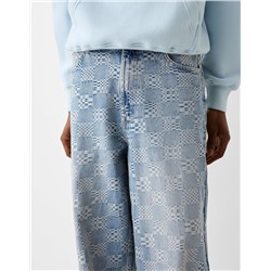 Jacquard super baggy jeans