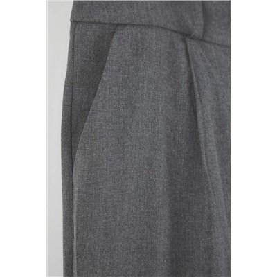 Gri Lastik Belli Wide Leg Büyük Beden Dokuma Pantolon TBBAW26AR00019