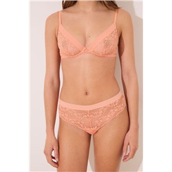 Braga ancha brasileña encaje naranja peach