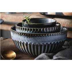 Салатник, 15,5х7,5 см, 850 мл, фарфор P, черно-синий, в крапинку, Black Kitchen, 62761