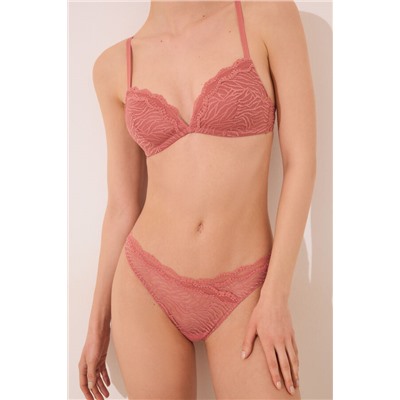 Tanga encaje cebra rosa