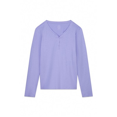 Camiseta manga corta algodón perchado lila