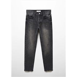 Jeans girlfriend tiro bajo rotos