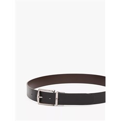 Reversible Flag Logo Loop Leather Belt