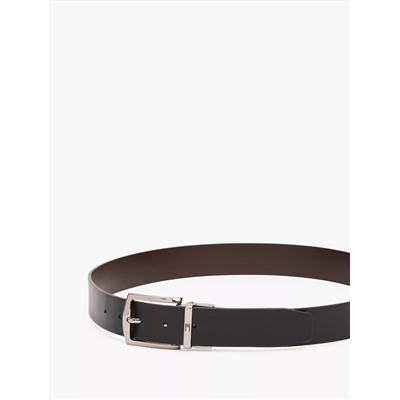 Reversible Flag Logo Loop Leather Belt