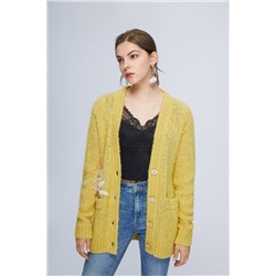 Cárdigan de alpaca y mohair Amarillo