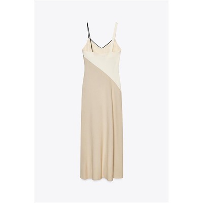 CONTRAST MIDI DRESS
