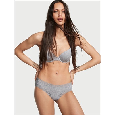 Lace-Waist Cotton Cheeky Panty