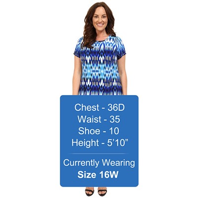 Plus Size Summer Ikat Short Sleeve Hanky Dress