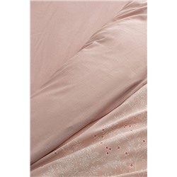Emele King Size %100 Pamuk Ranforce Baskılı Nevresim Takımı - Pudra