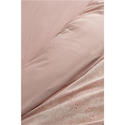 Emele King Size %100 Pamuk Ranforce Baskılı Nevresim Takımı - Pudra