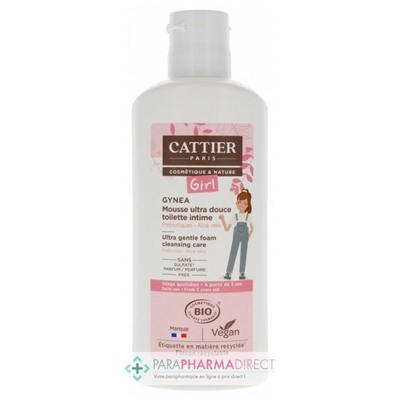 Cattier Gynea Girl Mousse Ultra Douce Toilette Intime Bio 150ml