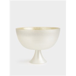 Ваза для фруктов, 24х18 см, на ножке, стекло, молочная/шампань, Marbella