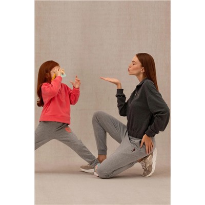 Kız Çocuk Pembe Polarlı Polo Yaka Sweatshirt