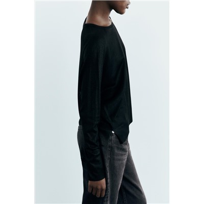 FINE KNIT FOIL SWEATER