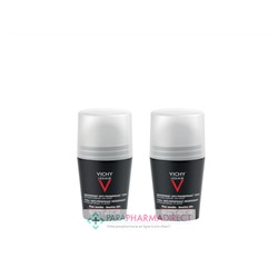 Vichy Homme Déodorant Anti-Transpirant 72h Contrôle Extrême Bille 2x50mlLot  × 2