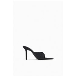 DENIM SANDALS WITH POINTED TOE