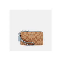 Double Corner Zip Wristlet In Signature Canvas