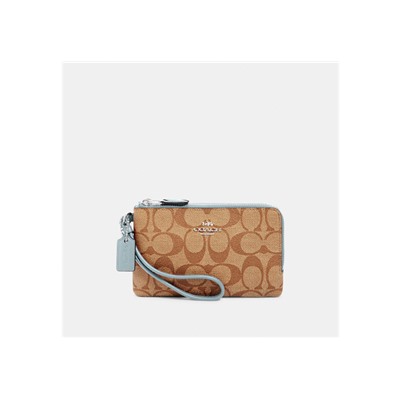 Double Corner Zip Wristlet In Signature Canvas