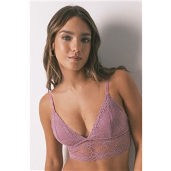 Bralette triangular LOVELY encaje rosa